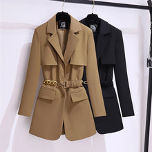 Load image into Gallery viewer, Bee belt Fashion Trench Coat.